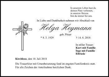 Anzeige von Helga Heymann von MGO