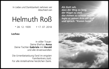 Anzeige von Helmuth Roß von MGO