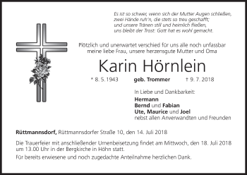 Anzeige von Karin Hörnlein von MGO