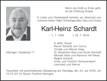 Anzeige von Karl-Heinz Schardt von MGO