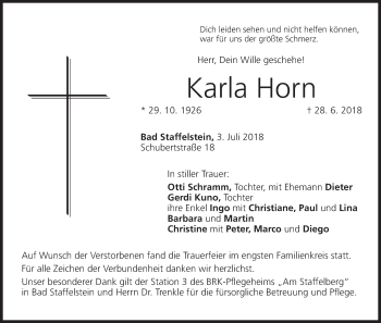 Anzeige von Karla Horn von MGO