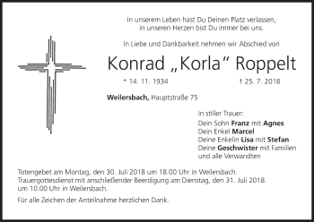 Anzeige von Konrad Roppelt von MGO