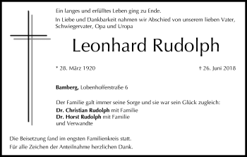 Anzeige von Leonhard Rudolph von MGO