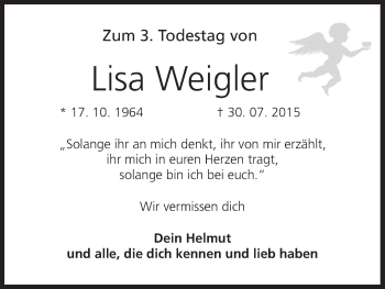 Anzeige von Lisa Weigler von MGO
