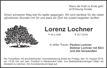 Anzeige von Lorenz Lochner von MGO