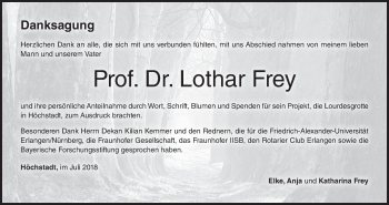 Anzeige von Lothar Frey von MGO