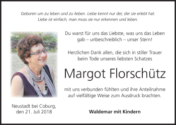 Anzeige von Margot Florschütz von MGO