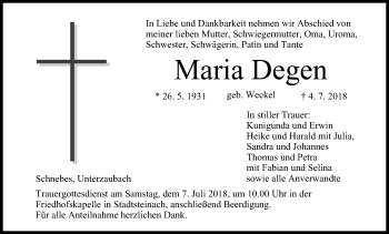 Anzeige von Maria Degen von MGO