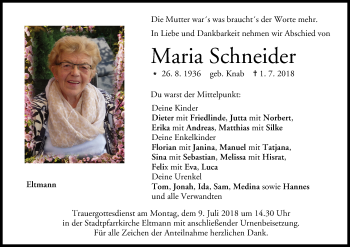 Anzeige von Maria Schneider von MGO