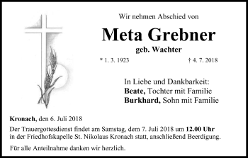 Anzeige von Meta Grebner von MGO
