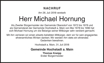 Anzeige von Michael Hornung von MGO