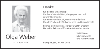 Anzeige von Olga Weber von MGO