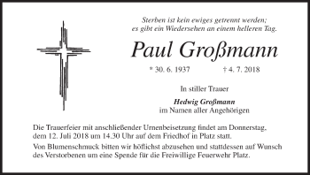 Anzeige von Paul Großmann von MGO