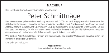 Anzeige von Peter Schmittnägel von MGO