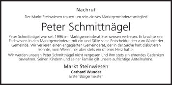 Anzeige von Peter Schmittnägel von MGO