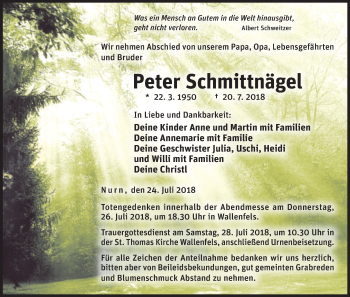 Anzeige von Peter Schmittnägel von MGO