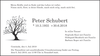 Anzeige von Peter Schubert von MGO