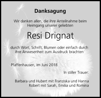 Anzeige von Resi Drignat von MGO