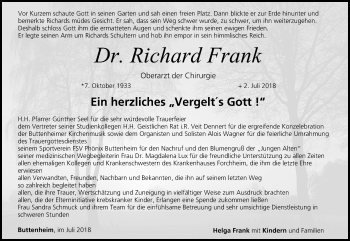 Anzeige von Richard Frank von MGO