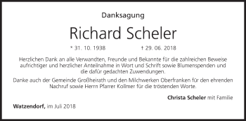 Anzeige von Richard Scheler von MGO