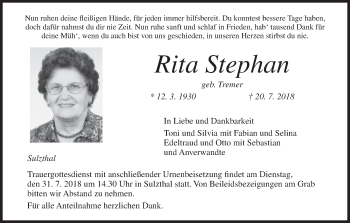 Anzeige von Rita Stephan von MGO