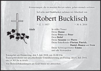 Anzeige von Robert Bucklisch von MGO