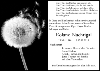 Anzeige von Roland Nachtigal von MGO