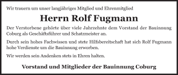 Anzeige von Rolf Fugmann von MGO