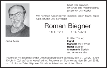 Anzeige von Roman Biegner von MGO
