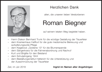 Anzeige von Roman Biegner von MGO