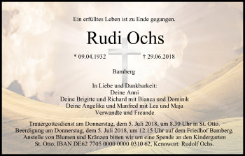 Anzeige von Rudi Ochs von MGO