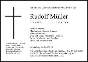 Anzeige von Rudolf Müller von MGO