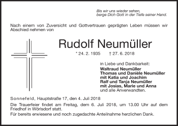 Anzeige von Rudolf Neumüller von MGO