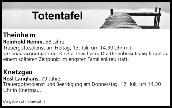 Anzeige von Totentafel  von MGO