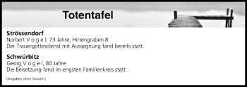 Anzeige von Totentafel vom 03.07.2018 von MGO