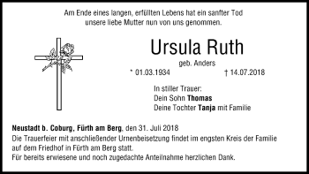 Anzeige von Ursula Ruth von MGO