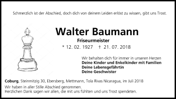 Anzeige von Walter Baumann von MGO