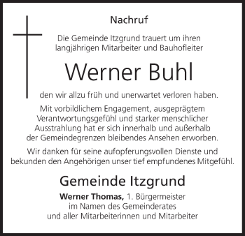 Anzeige von Werner Buhl von MGO