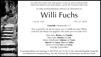 Anzeige von Willi Fuchs von MGO