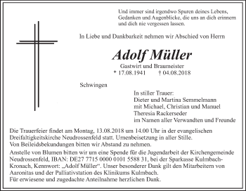 Anzeige von Adolf Müller von MGO