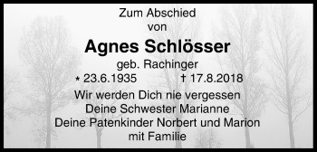 Anzeige von Agnes Schlösser von MGO