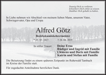 Anzeige von Alfred Götz von MGO