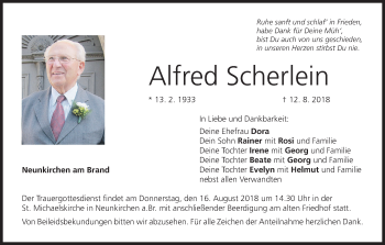 Anzeige von Alfred Scherlein von MGO