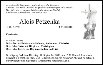Anzeige von Alois Petzenka von MGO