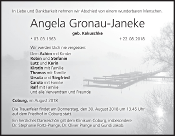 Anzeige von Angela Gronau-Janeke von MGO