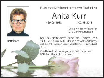 Anzeige von Anita Kurr von MGO