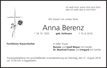 Anzeige von Anna Berenz von MGO