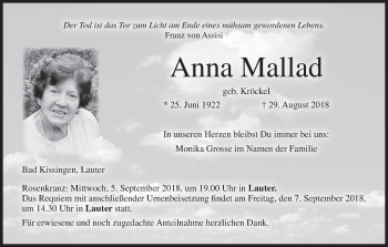 Anzeige von Anna Mallad von MGO