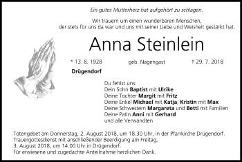 Anzeige von Anna Steinlein von MGO