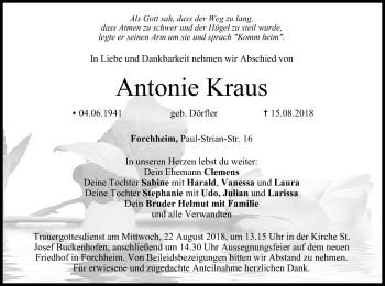 Anzeige von Antonie Kraus von MGO